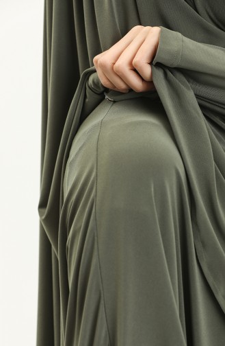 Sefamerve Nazma Çıtçıtlı Namaz Elbisesi 238460-07 Haki