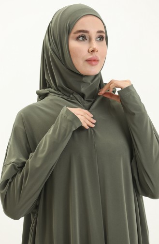 Sefamerve Nazma Çıtçıtlı Namaz Elbisesi 238460-07 Haki