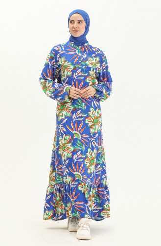 Viscose Yoke Long Sleeve Dress 6650-02 Saxe 6650-02