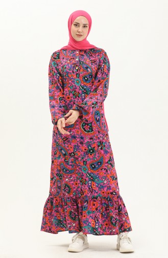 Viscose Yoke Long Sleeve Dress 6650-03 Dark Plum 6650-03