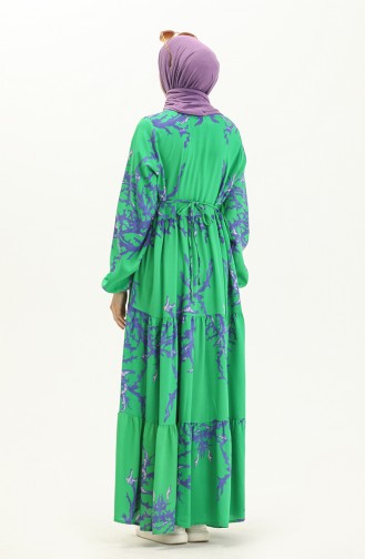 Printed Viscose Dress 7979-02 Green Saxe 7979-02