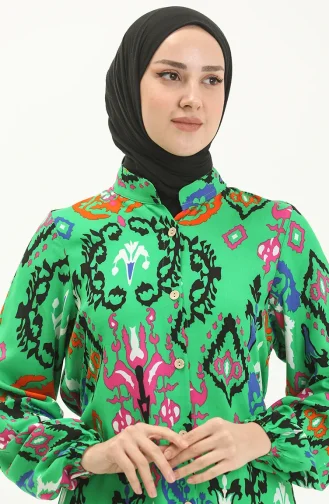 Robe Viscose Manches Longues 8899-02 Vert 8899-02