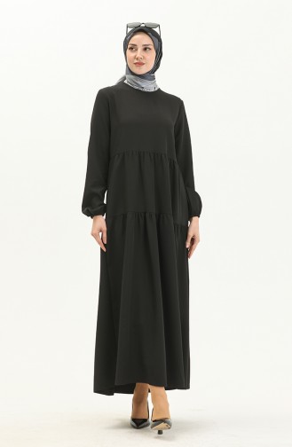 Shirred Dress 1844-01 Black 1844-01