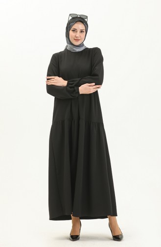 Shirred Dress 1844-01 Black 1844-01
