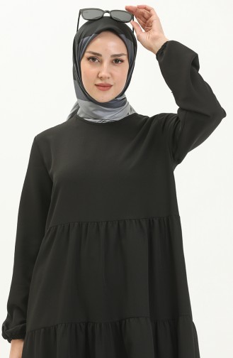 Shirred Dress 1844-01 Black 1844-01