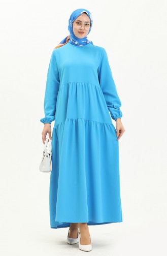 فستان مطوي  1844-04 أزرق 1844-04