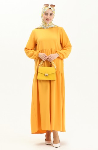 Shirred Dress 1844-06 Mustard 1844-06