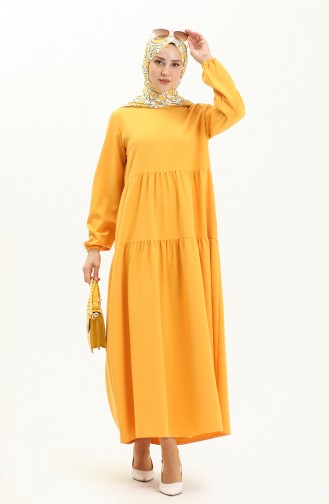 Shirred Dress 1844-06 Mustard 1844-06