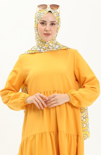 Gerafftes Kleid 1844-06 Senf 1844-06