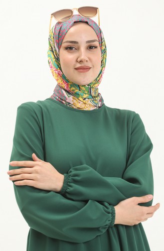 Shirred Dress 1844-07 Emerald Green 1844-07