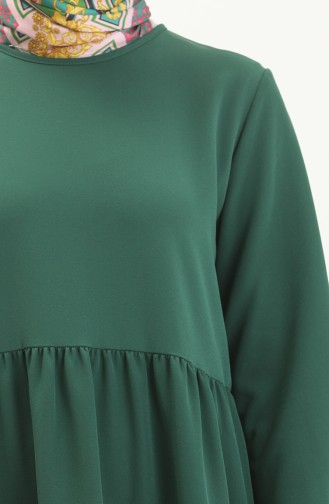 Shirred Dress 1844-07 Emerald Green 1844-07
