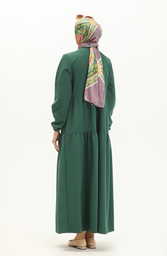 Shirred Dress 1844-07 Emerald Green 1844-07