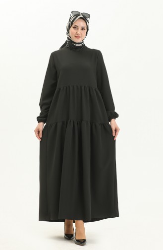 فستان مطوي 1844A-01  أسود 1844A-01