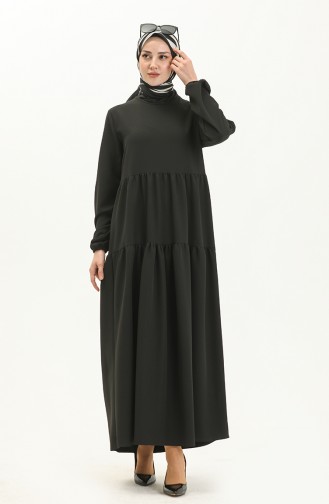 فستان مطوي 1844A-01  أسود 1844A-01