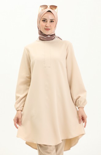 Hidden Button Tunic 1842-16 Cream 1842-16