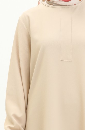 Hidden Button Tunic 1842C-01 Cream 1842C-01