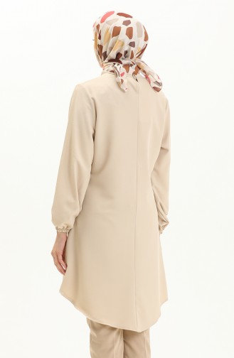 Hidden Button Tunic 1842C-01 Cream 1842C-01