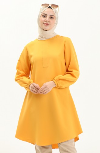 Hidden Placket Plain Tunic 1848-07 Mustard 1848-07