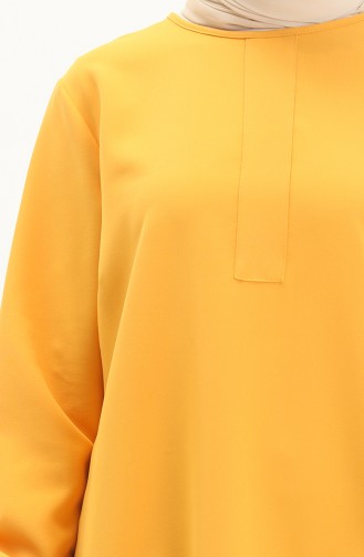 Hidden Placket Plain Tunic 1848-07 Mustard 1848-07