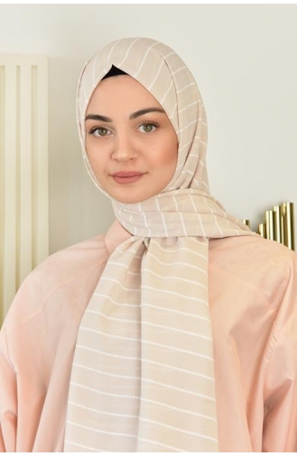 Alize Çizgili Şal 000062-14 Kum Beji