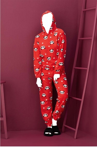 Granat-Blumen Pyjama 8403-03