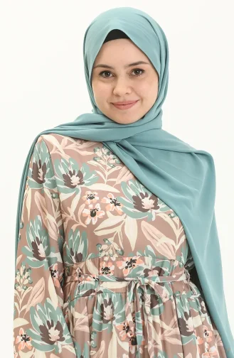 فستان مطوي منقوش 5950-02 فيزون 5950-02