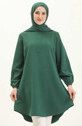 Hidden Placket Tunic 1842-07 Emerald Green 1842-07