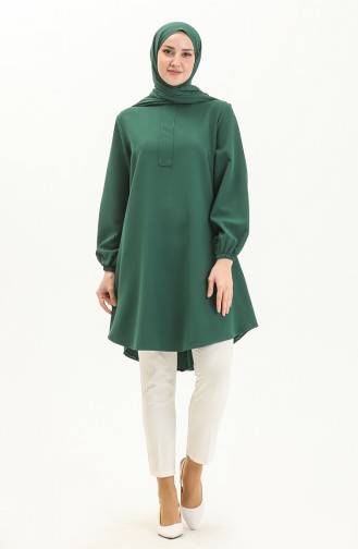 Hidden Placket Tunic 1842-07 Emerald Green 1842-07