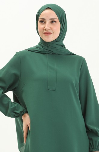 Hidden Placket Tunic 1842-07 Emerald Green 1842-07