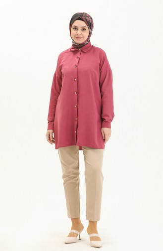 Buttoned Tunic 1847-03 Dusty Rose 1847-03