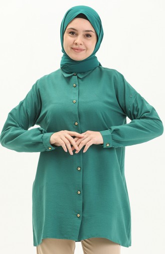 Buttoned Tunic 1847-04 Emerald Green 1847-04