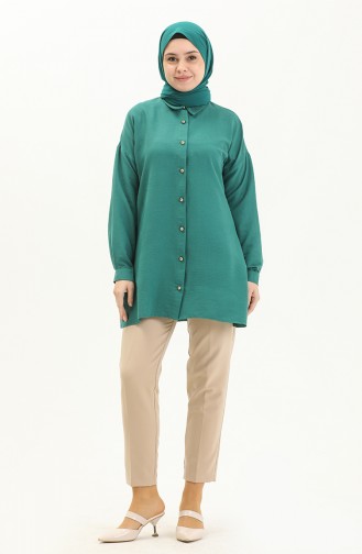 Buttoned Tunic 1847-04 Emerald Green 1847-04