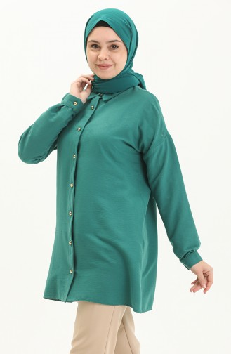 Buttoned Tunic 1847-04 Emerald Green 1847-04