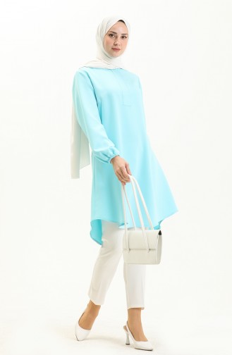 Hidden Placket Plain Tunic 1848-05 Turquoise 1848-05