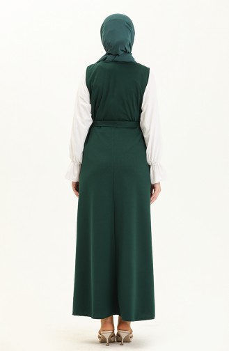 Belted Gilet Dress 7130A-01 Emerald Green 7130A-01