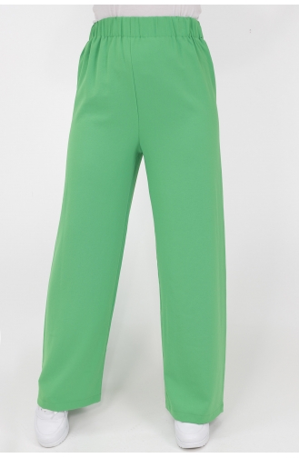 Aerobin Kumaş Geniş Paça Pantolon 18103-01 Yeşil