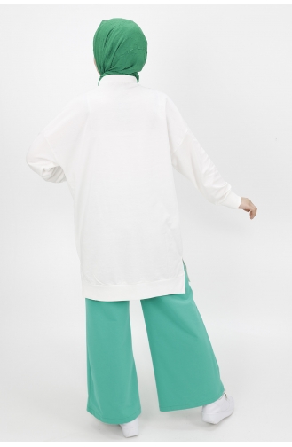 İki İplik Kumaş Basic Tunik Sweat 30644-02 Ekru