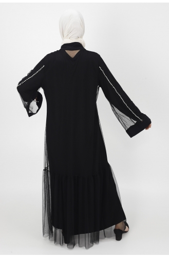 Schwarz Hijab-Abendkleider 3014-01