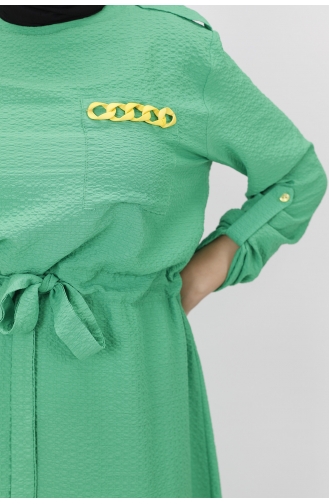 Grün Hijab Kleider 1021-02