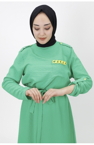 Green Hijab Dress 1021-02