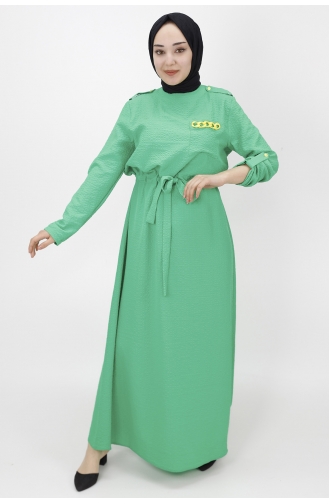Grün Hijab Kleider 1021-02