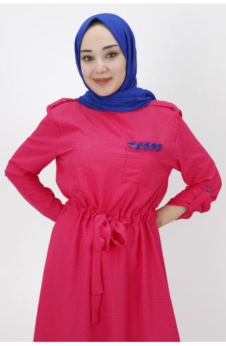 Fuchsia Hijab Dress 1021-03