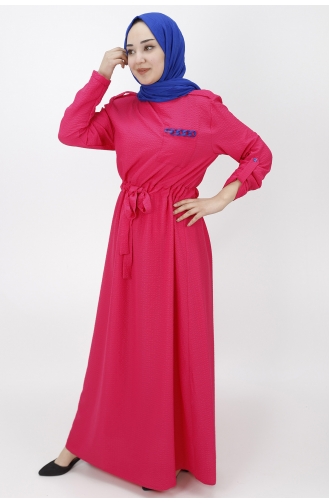 Fuchsia Hijab Kleider 1021-03