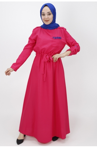 Fuchsia Hijab Kleider 1021-03