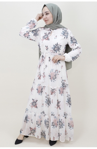 Ecru İslamitische Jurk 401-02