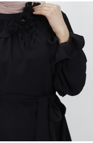 Schwarz Hijab Kleider 1024-03