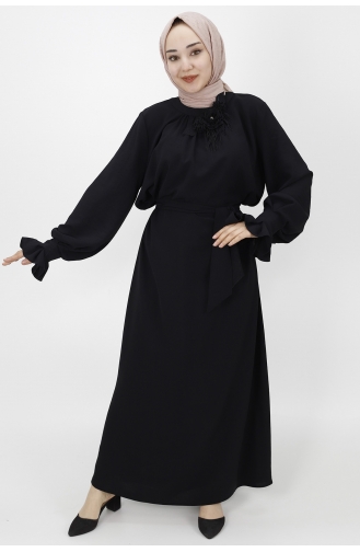 Schwarz Hijab Kleider 1024-03