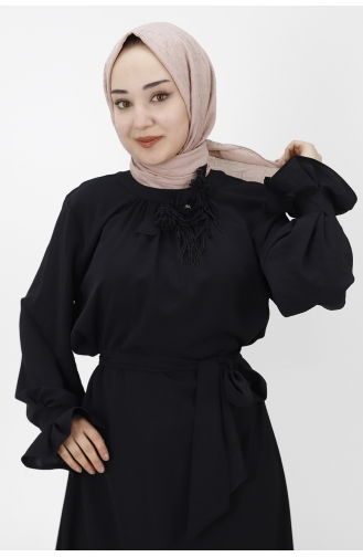 Schwarz Hijab Kleider 1024-03