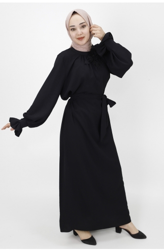 Schwarz Hijab Kleider 1024-03