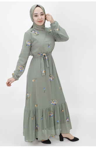 Robe Hijab Vert noisette 532-01